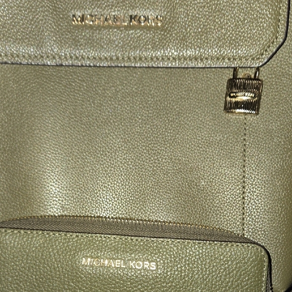 Michael Kors Forest Green Backpack and Wallet Set - Picture 3 of 7